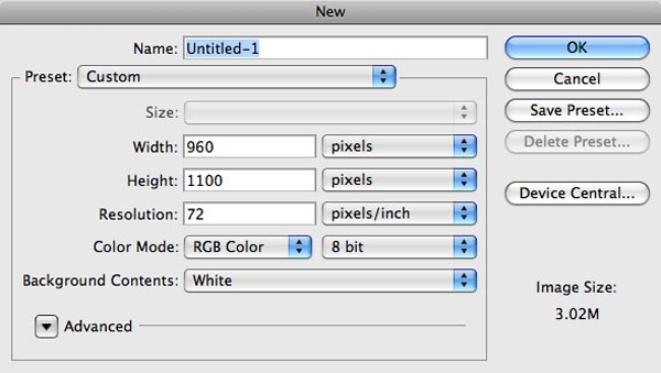 New Document Settings
